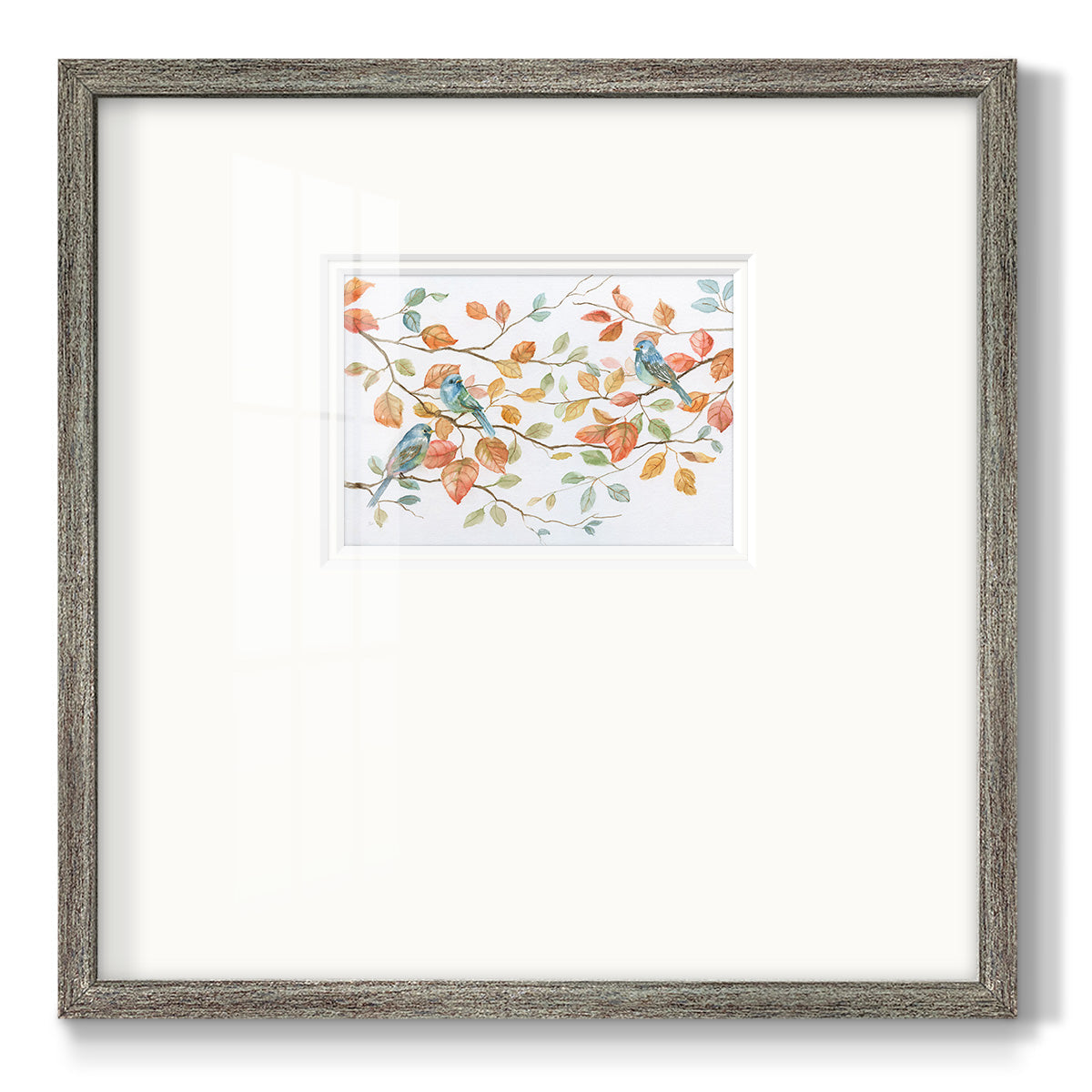 Bird Trio - Double Matboard Framed Print