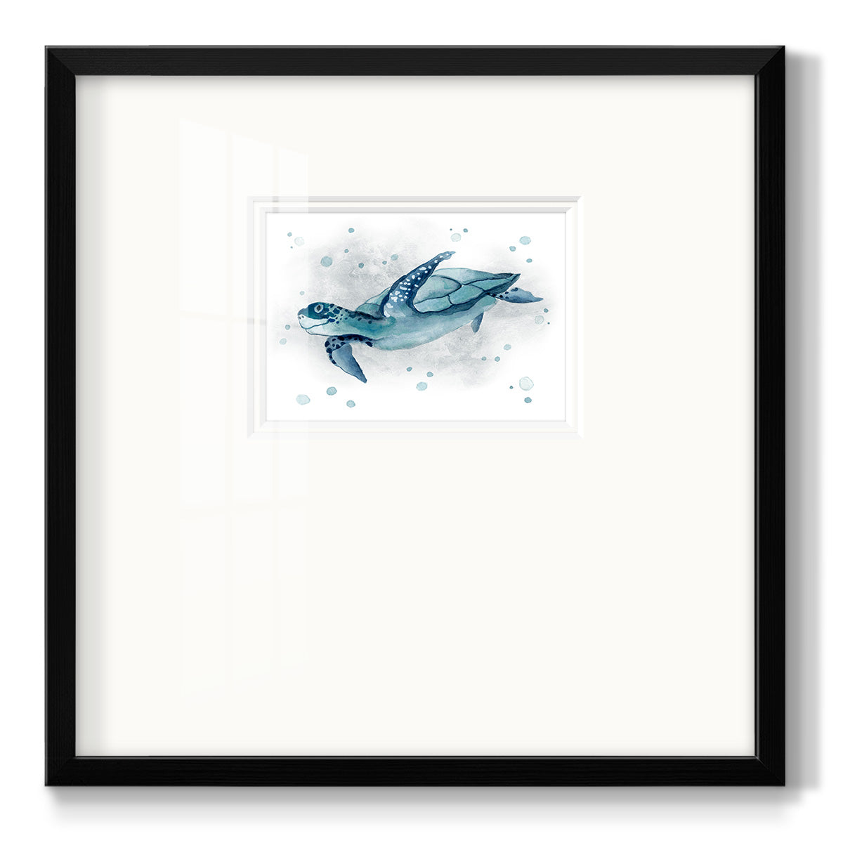 Blue Turtle II - Double Matboard Framed Print