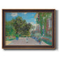 Impressionist residential landscape at Argenteuil by Claude Monet printed on canvas in an ornate bronzed mahogany wood frame.