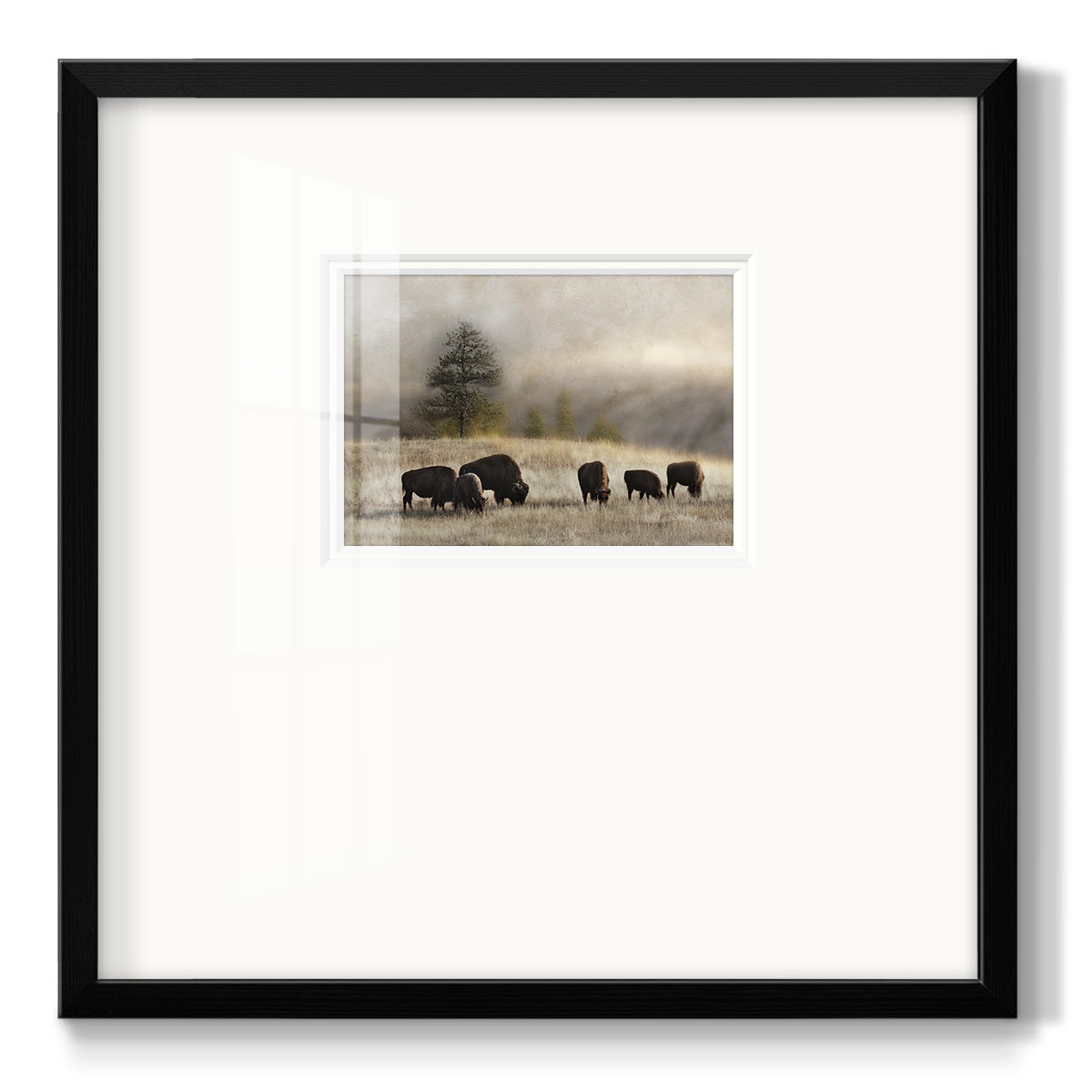 Ridge Grazing - Double Matboard Framed Print
