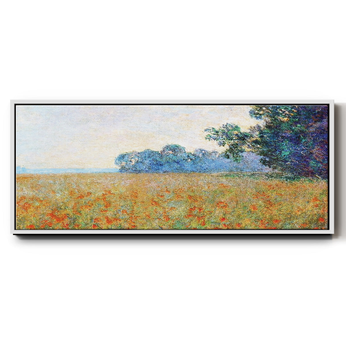 Oat and Poppy Field, 1890 - Floater Framed Canvas Print