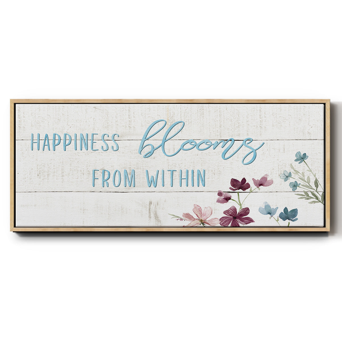 Happiness Blooms - Floater Framed Canvas Print