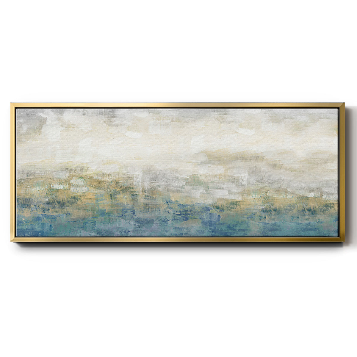 Color Block Horizon - Floater Framed Canvas Print