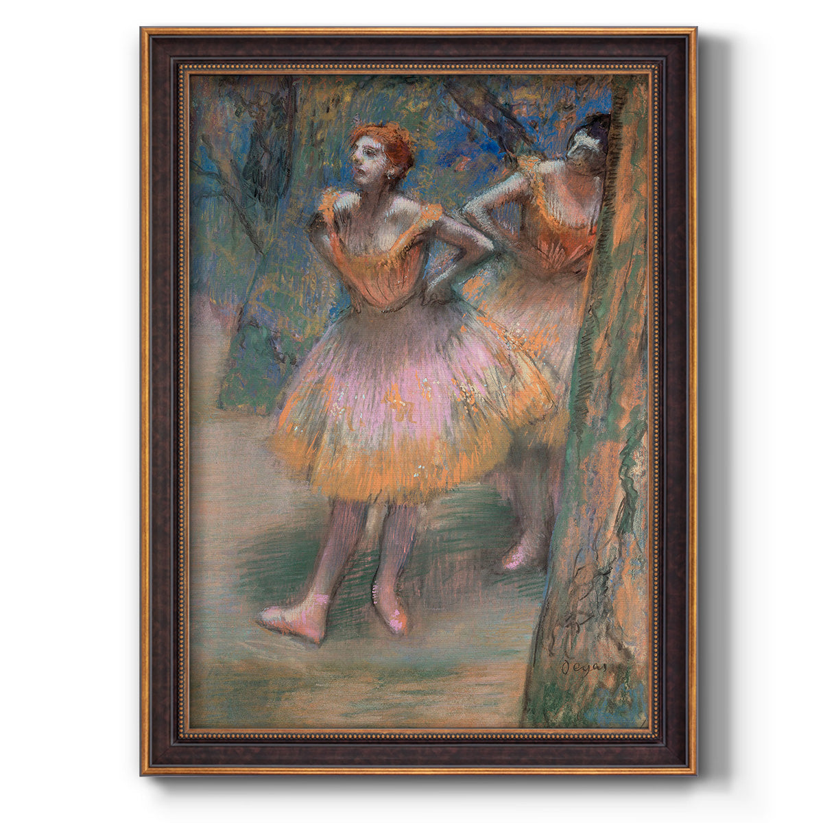 Two Dancers - Ornate Framed Canvas Print