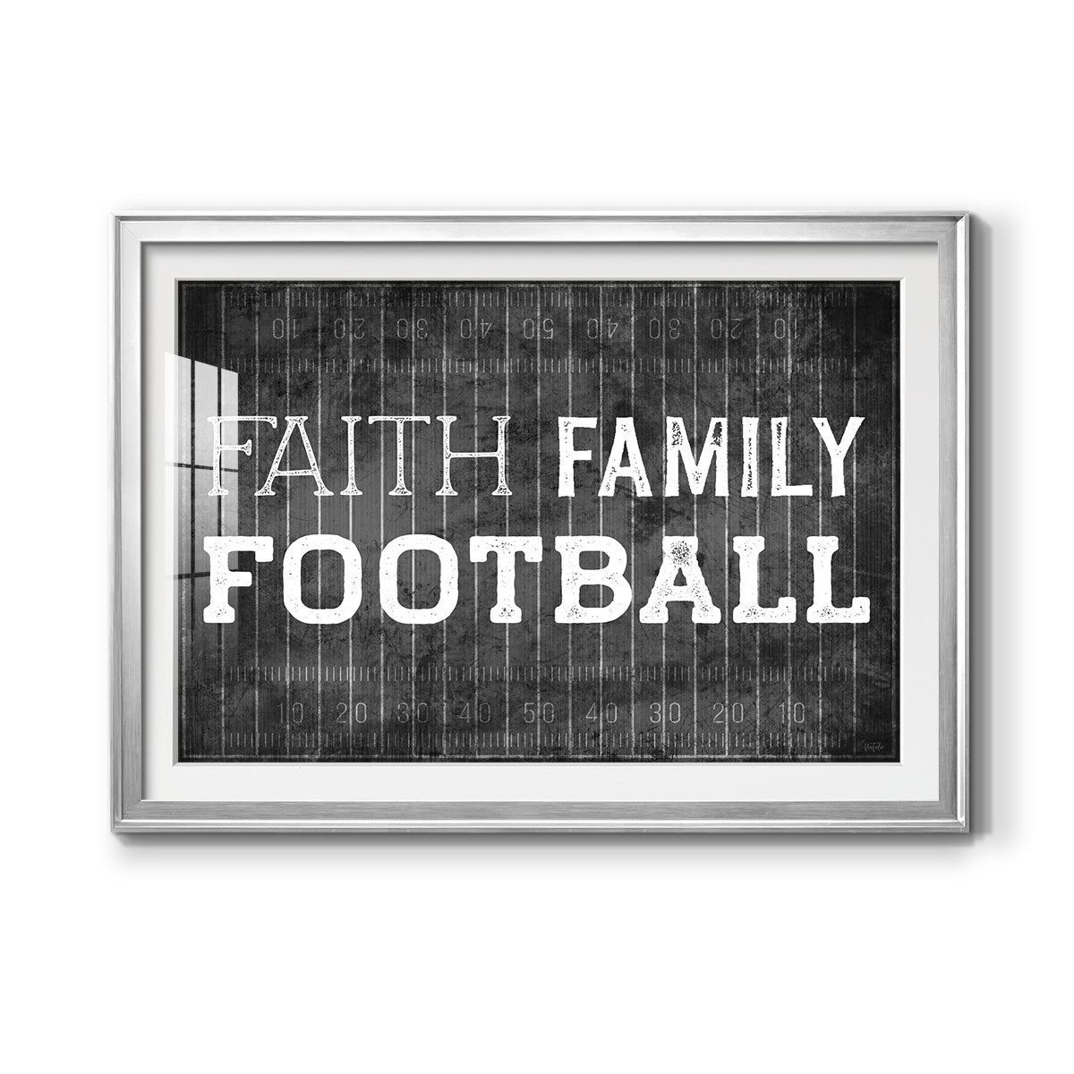 Faith Family Football - Modern Framed Art Print