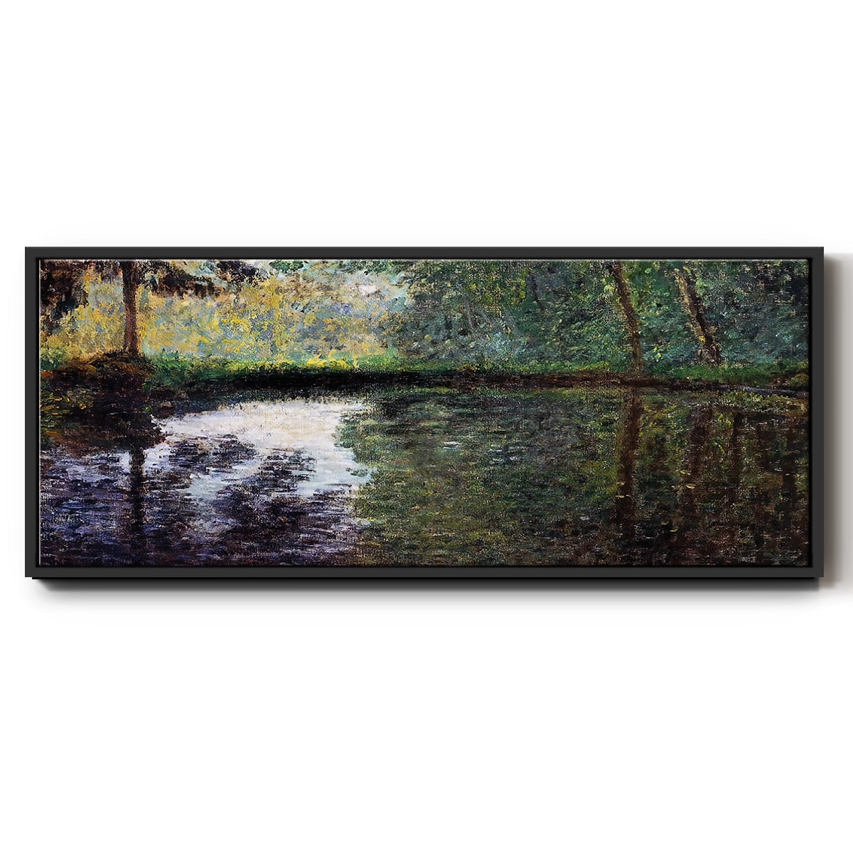 The Pond at Montgeron 2, 1876 - Floater Framed Canvas Print