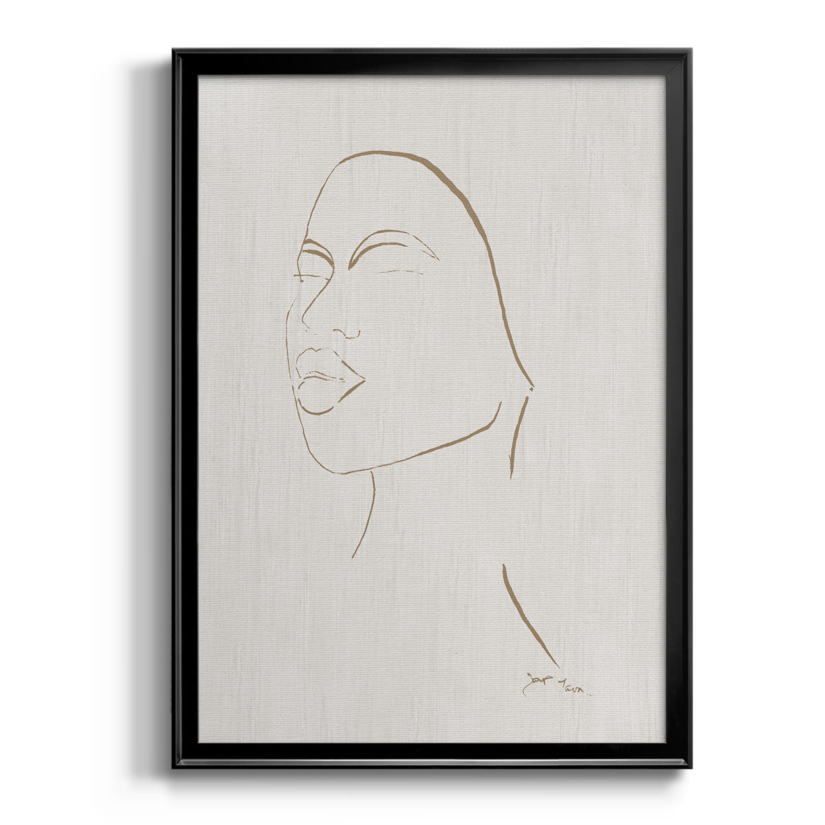 Portrait Sketch II - Modern Framed Canvas Print