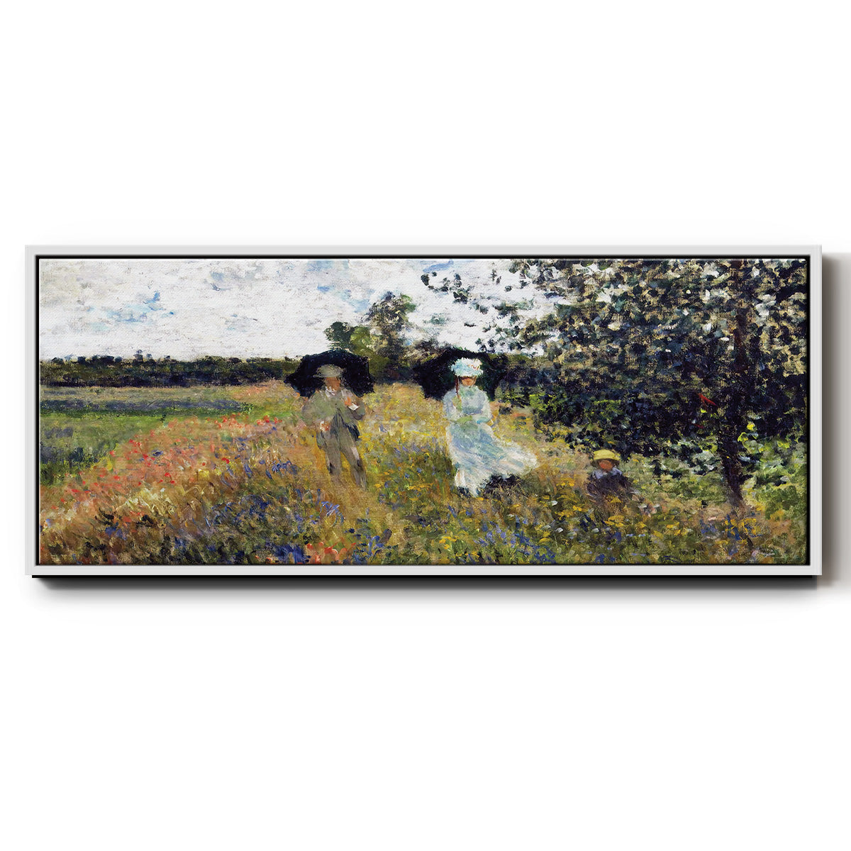 The Promenade Near Argenteuil, 1875 - Floater Framed Canvas Print