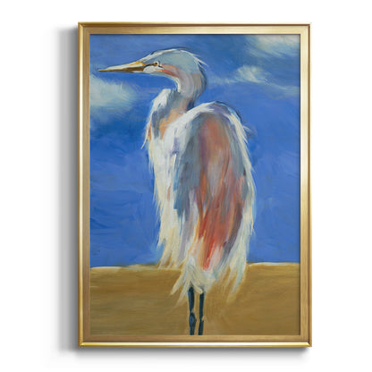 Blue Heron - Modern Framed Canvas Print