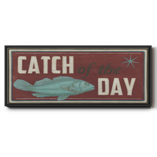 Shoreline Signs IV - Floater Framed Canvas Print