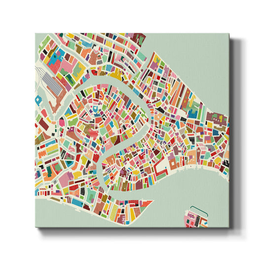 Modern Venice Map - Canvas Art Print