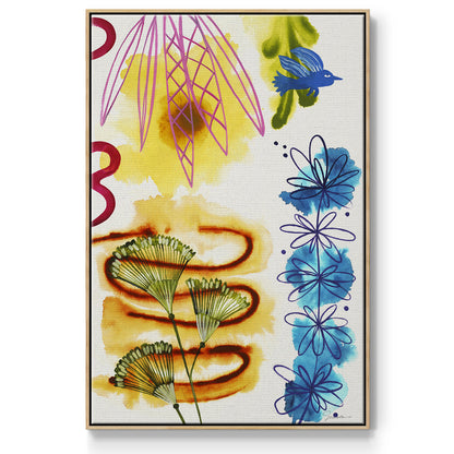Flower Power I - Floater Framed Canvas Print