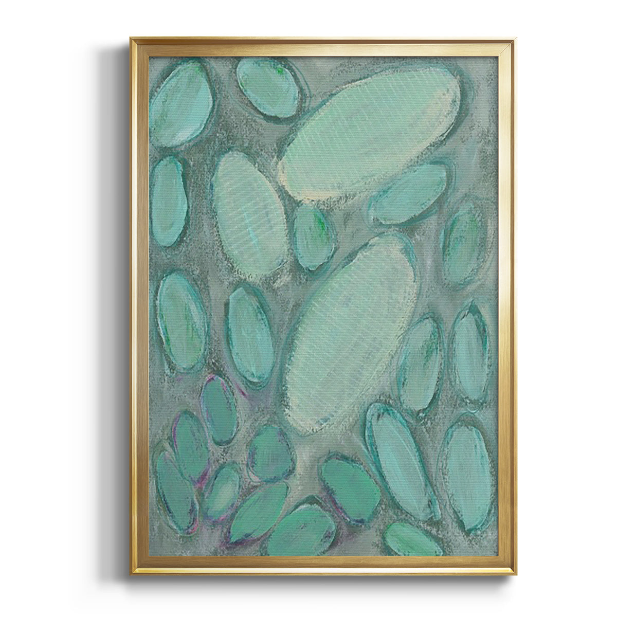 Blue Orbs II - Modern Framed Canvas Print
