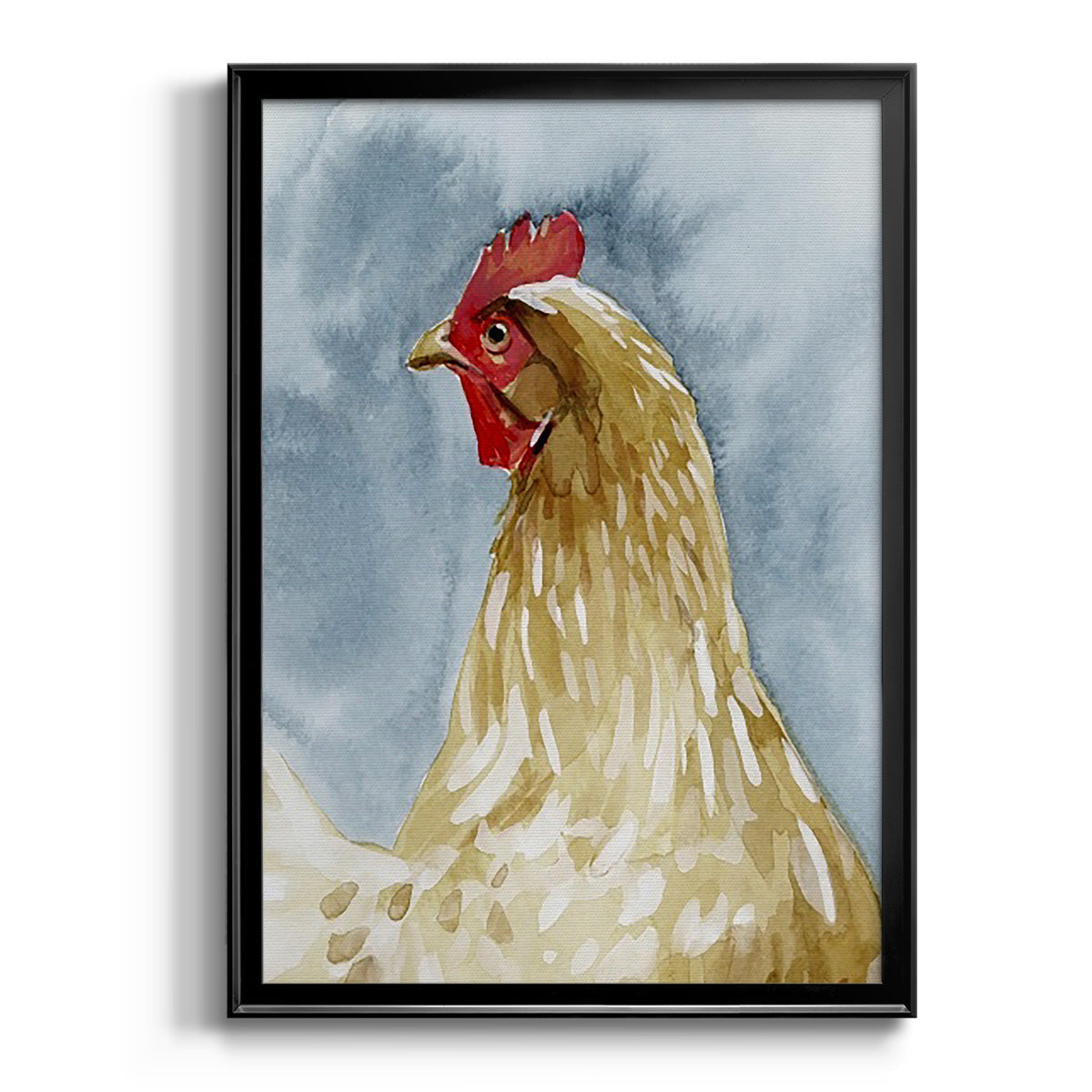 Chicken Portrait I - Modern Framed Canvas Print