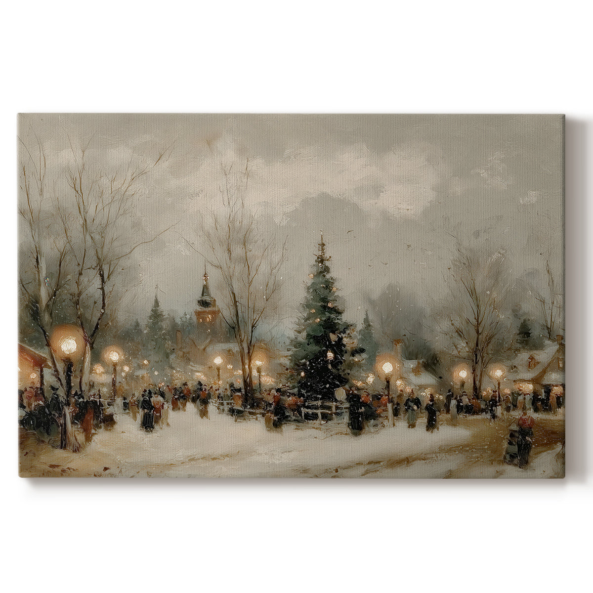 Candlelit Cathedral at Twilight - Canvas Art Print