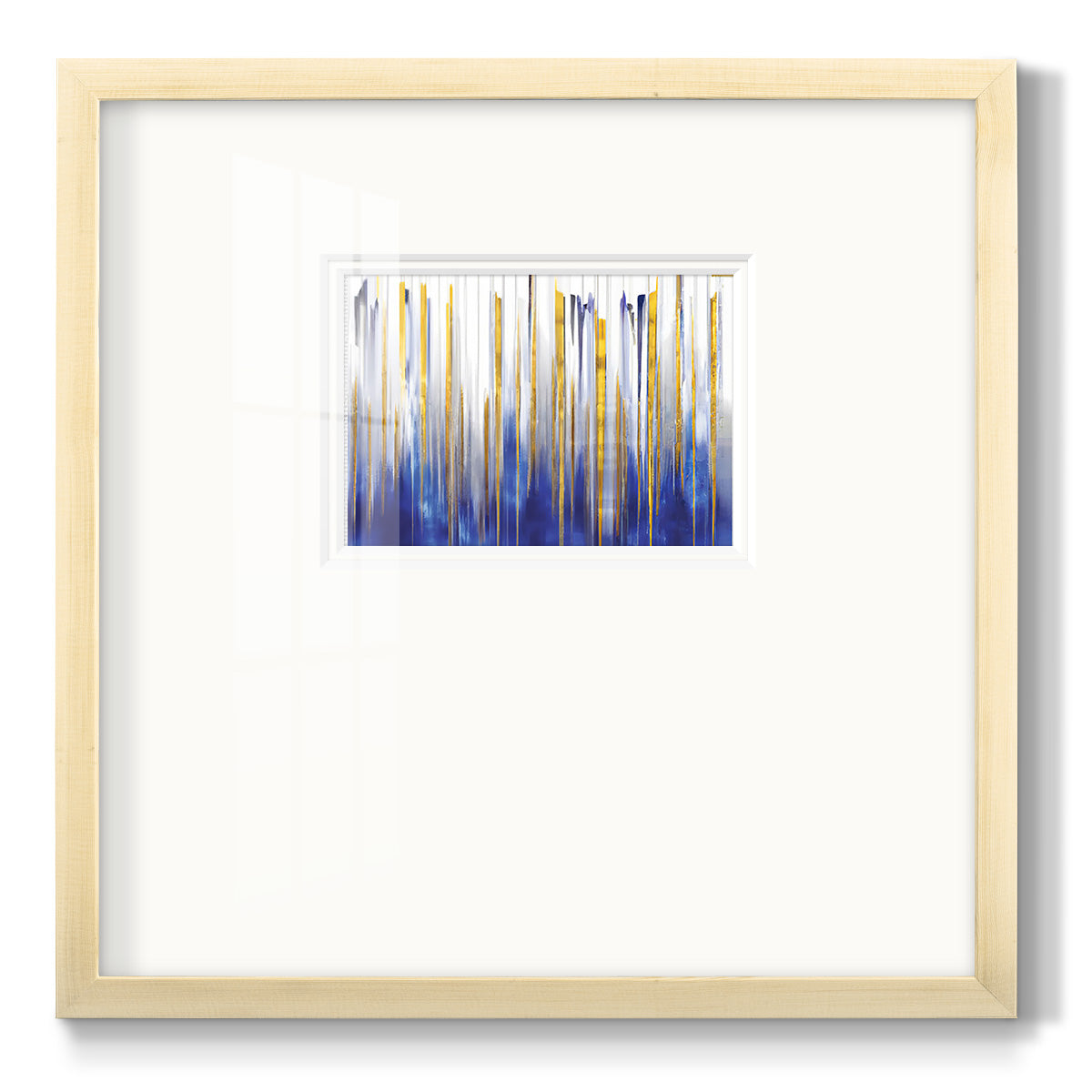 Blue and Gold Abstract V - Double Matboard Framed Print