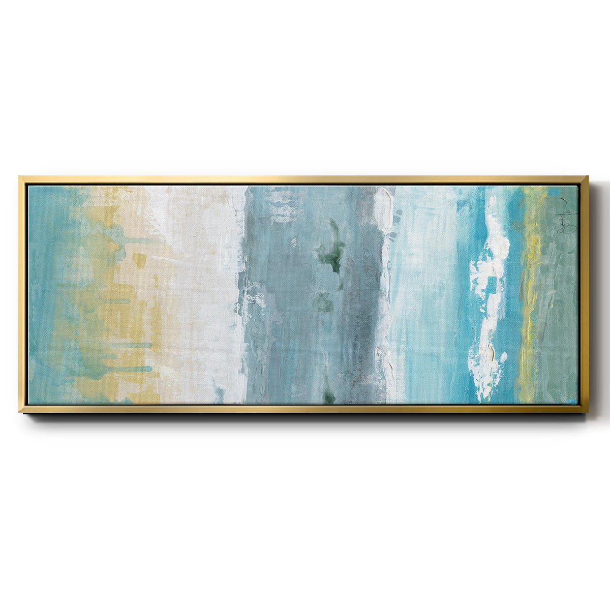 Beach Walk II - Floater Framed Canvas Print