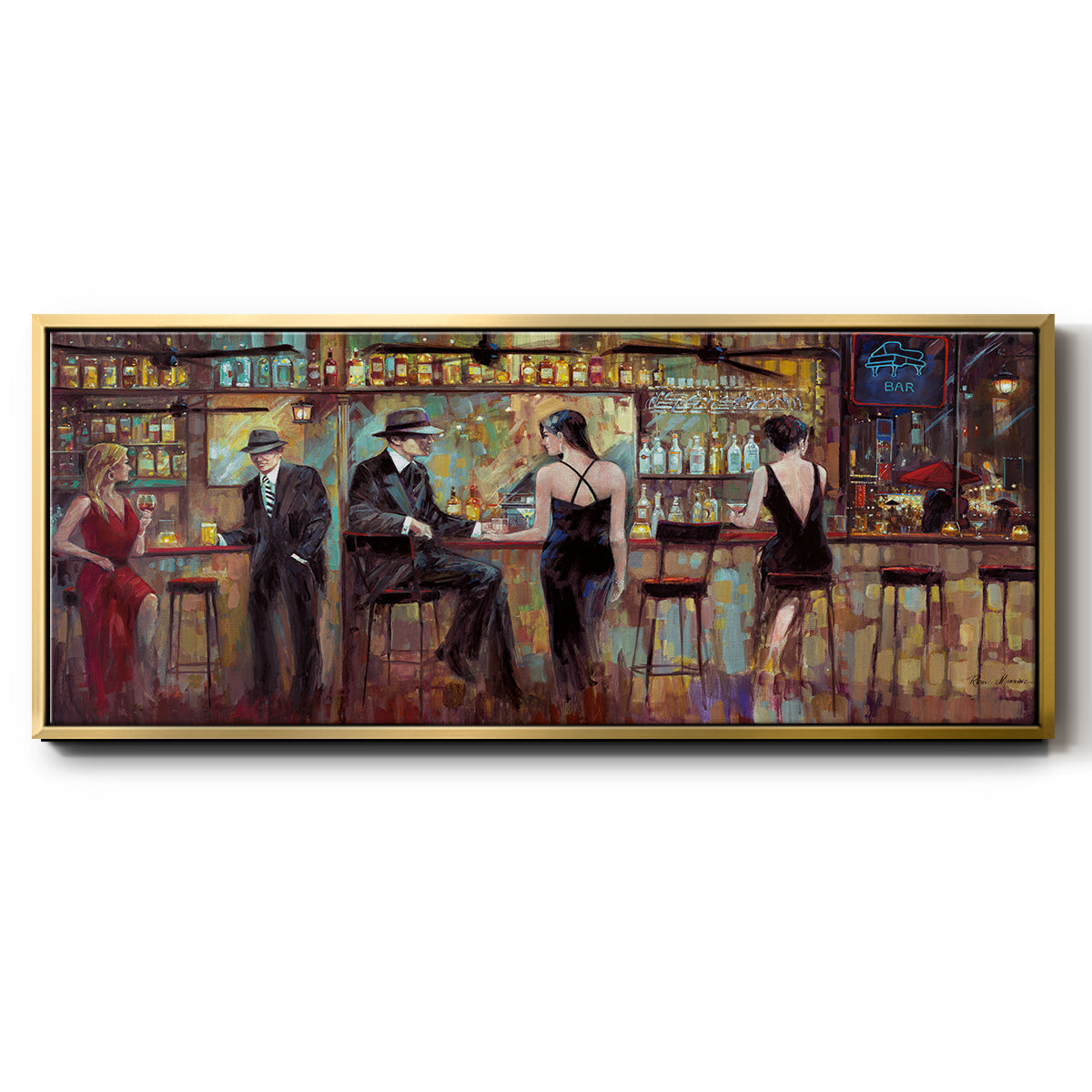 Happy Hour - Floater Framed Canvas Print