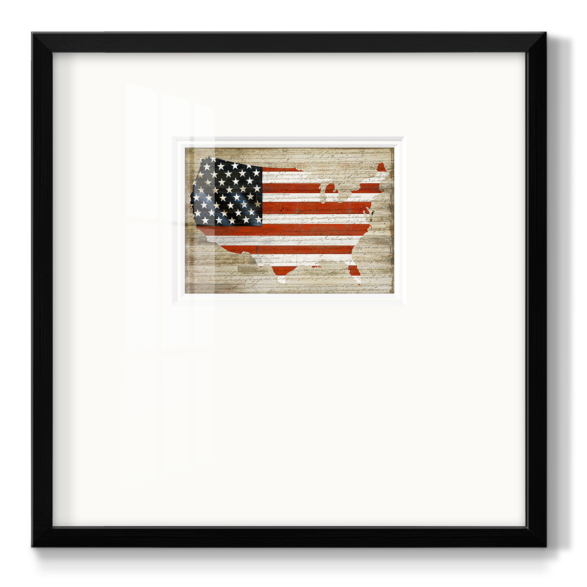 American Flag Premium Framed Print Double Matboard