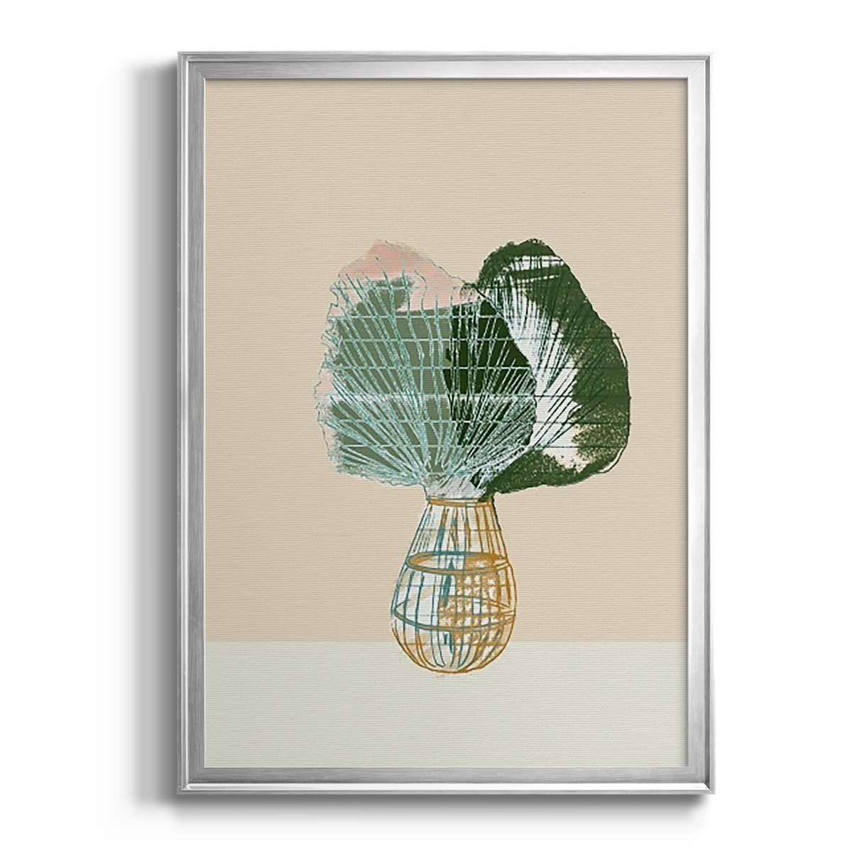 Woven Tropical Leaf II - Modern Framed Canvas Print