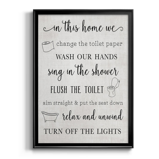 In This Bathroom - Modern Framed Canvas Print