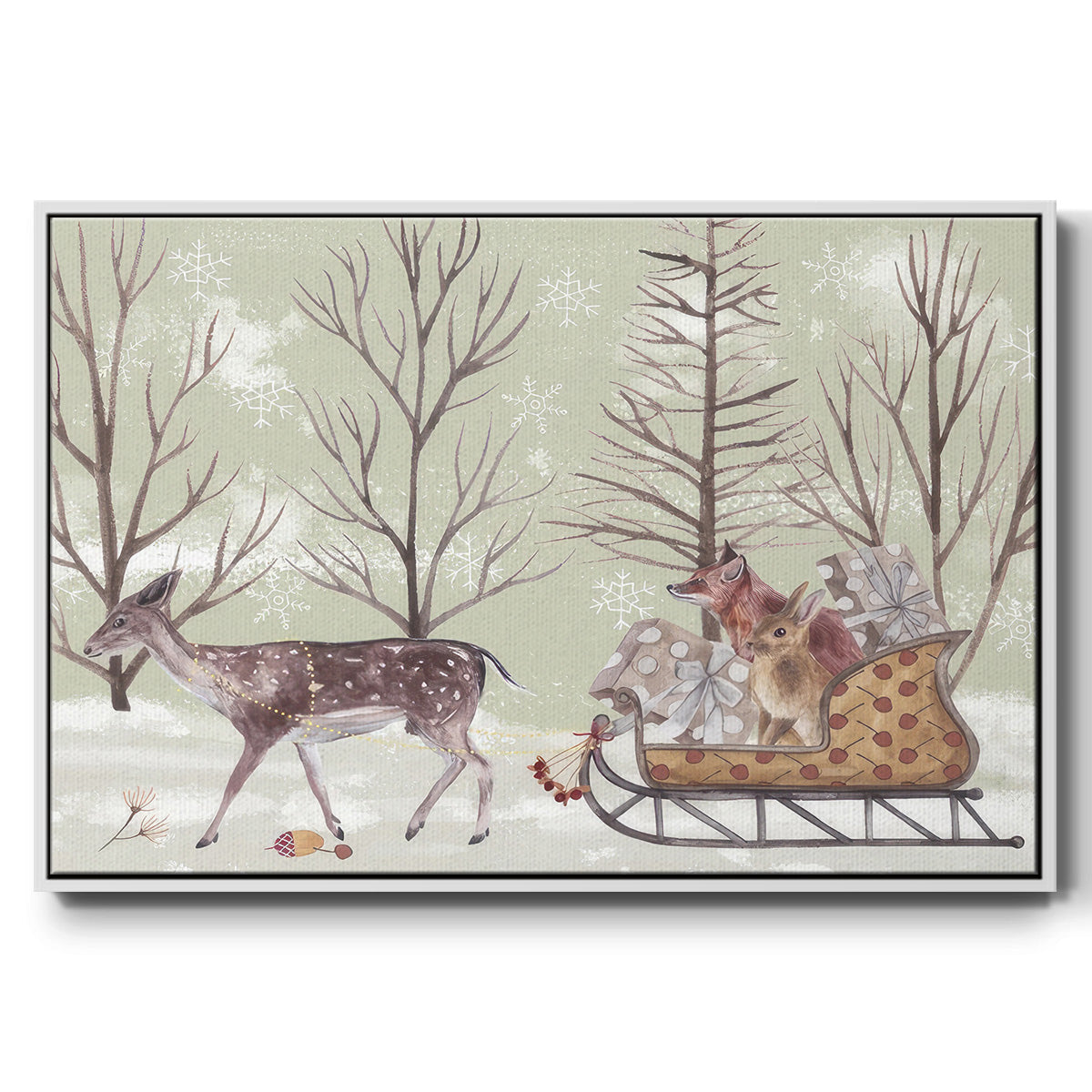 Christmas Time II - Floater Framed Canvas Print