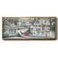 Village Sleigh Ride - Floater Framed Canvas Print