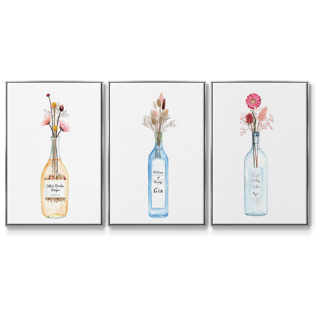 Frost Valley Vodka - Framed Premium Gallery Wrapped Canvas L Frame 3 Piece Set - Ready to Hang