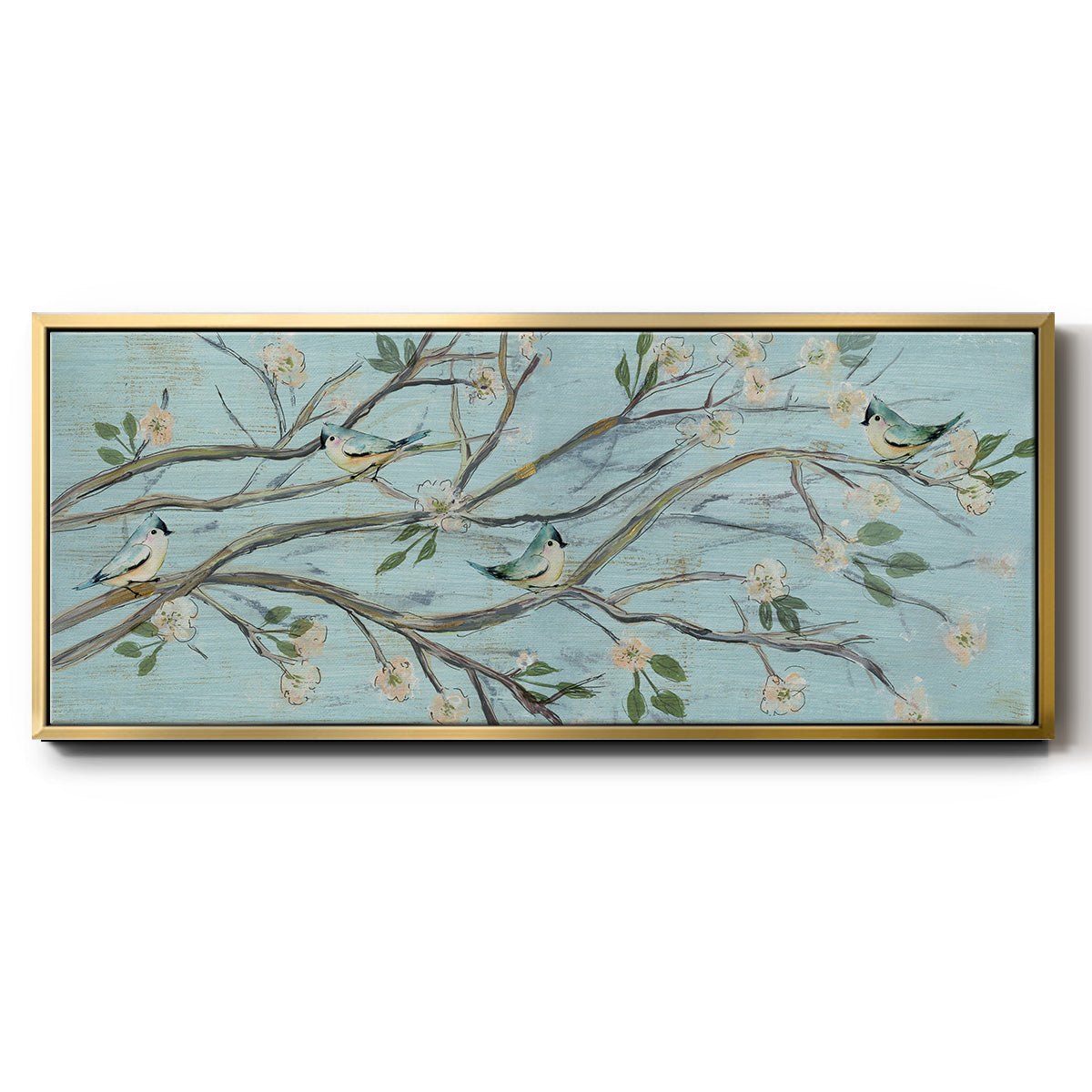 Blue Sky and Blossoms - Floater Framed Canvas Print