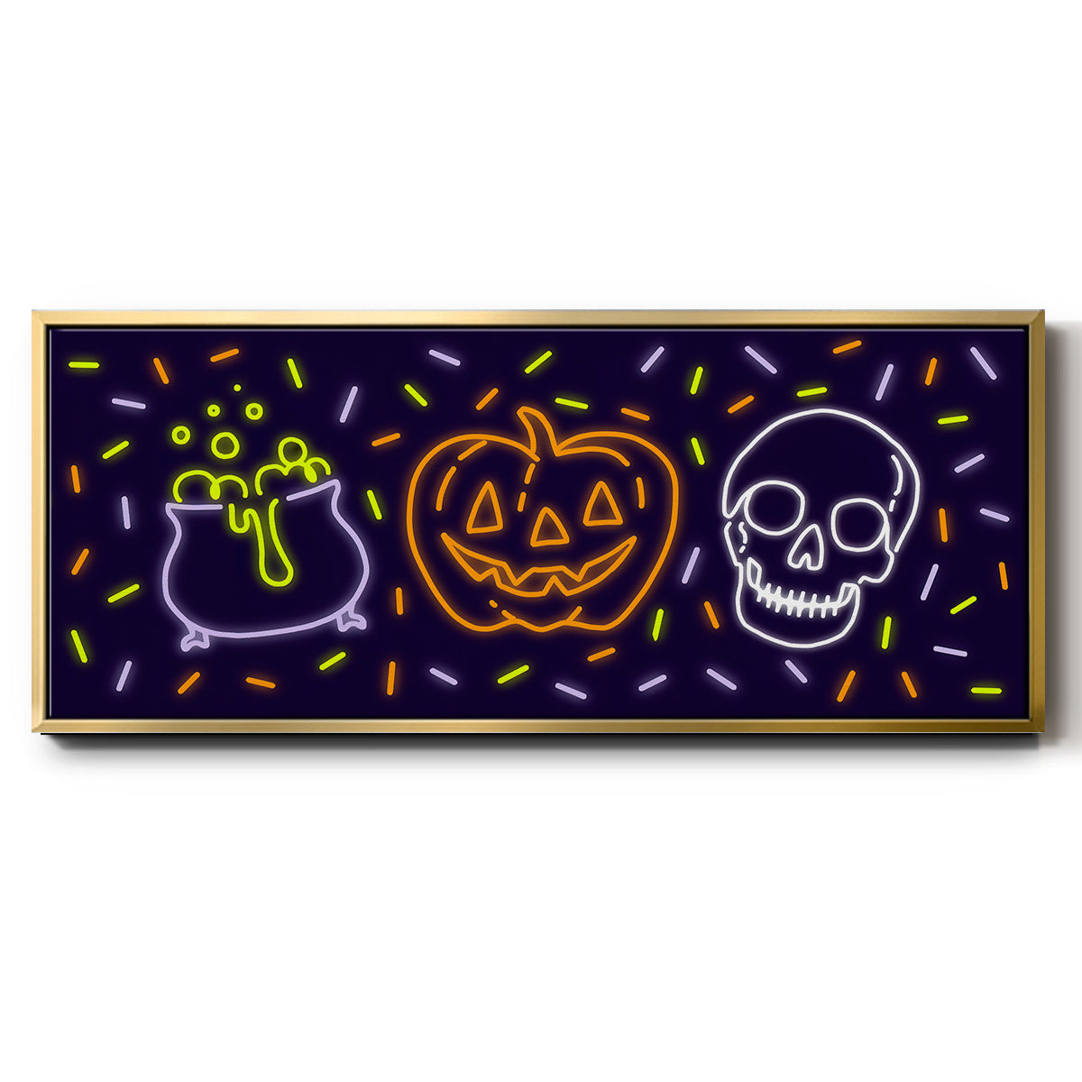 Neon Halloween Collection D - Floater Framed Canvas Print