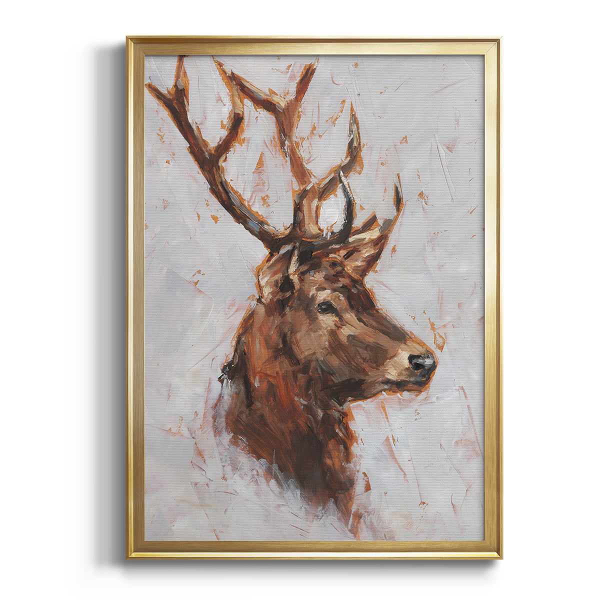 Stag Study II - Modern Framed Canvas Print