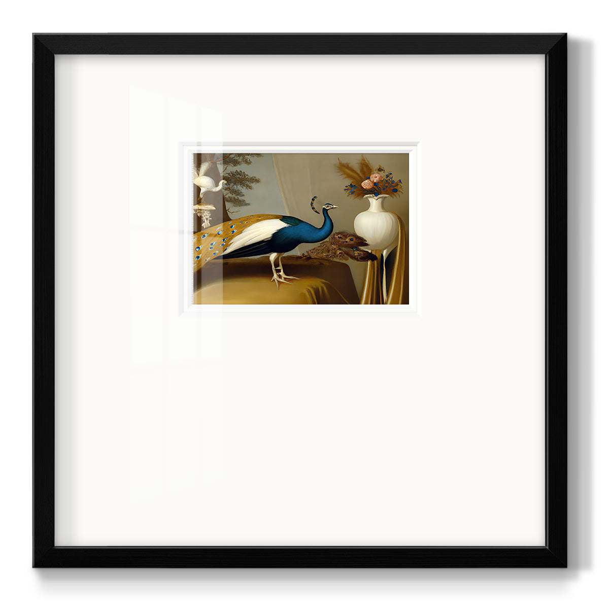 Golden Peacock v - Double Matboard Framed Print