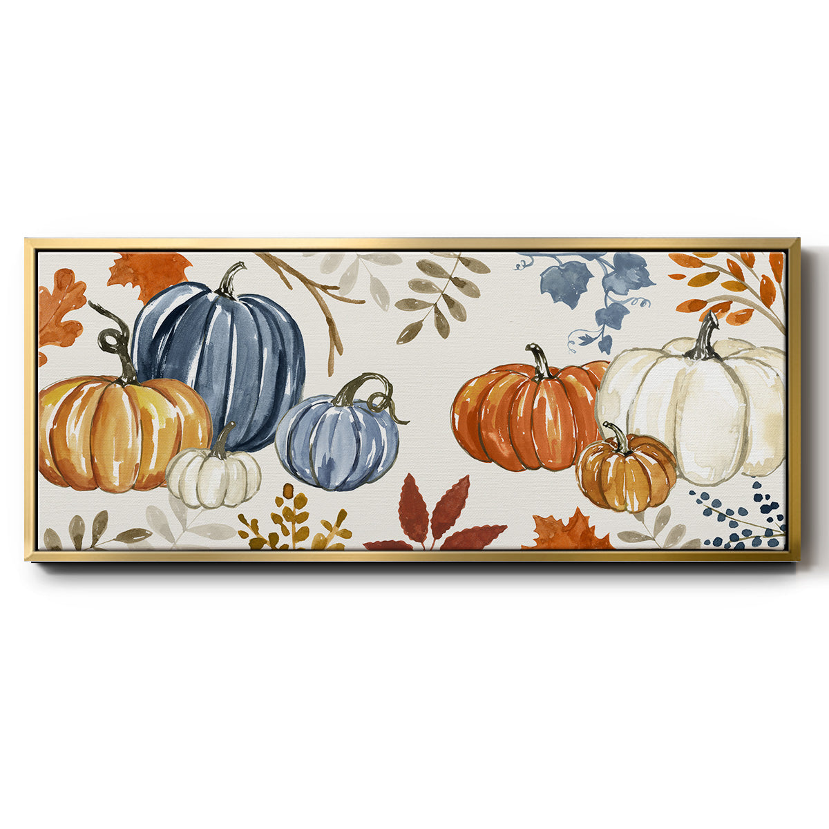Autumn Pumpkins - Floater Framed Canvas Print