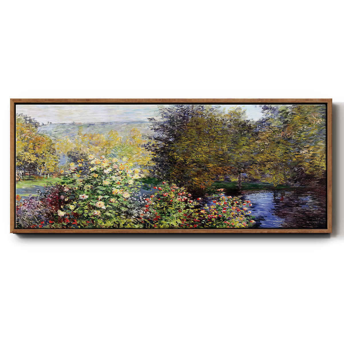 The Corner of the Garden at Montgeron, 1876 - Floater Framed Canvas Print