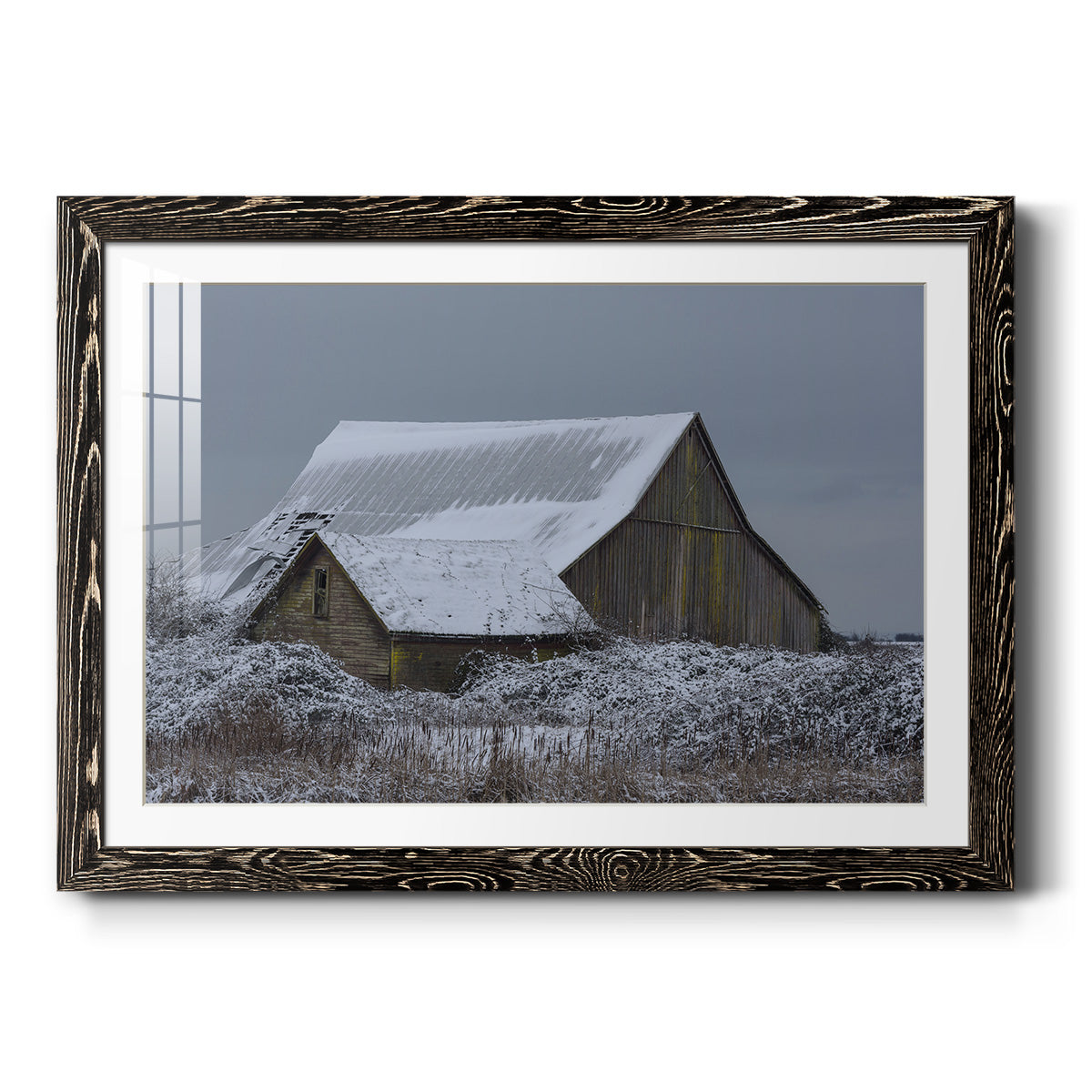 Winter Barn - Barnwood Framed Art Print