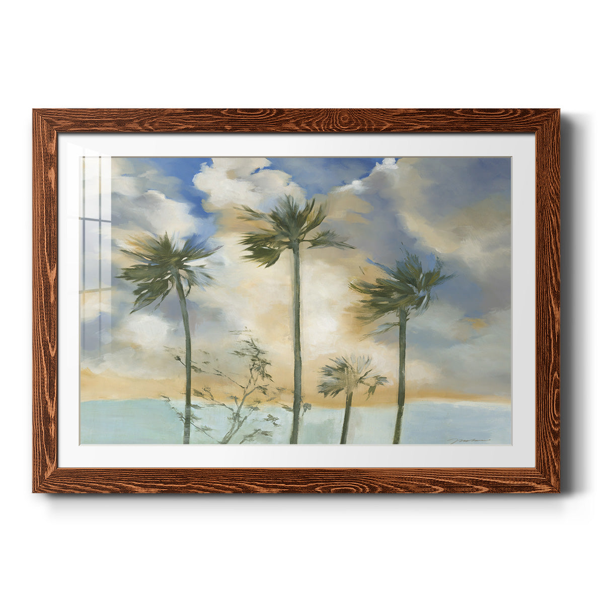 Palms in the Wind - Barnwood Framed Art Print