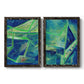 Geometric in Cool I - Premium Framed Canvas 2 Piece Set - Ready to Hang