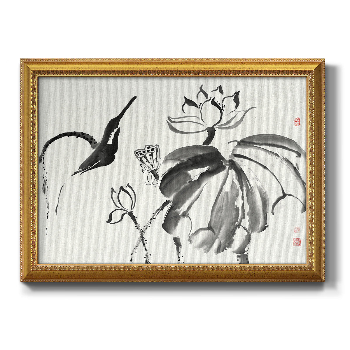 Lotus Study I Premium Framed Canvas- Ready to Hang