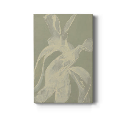 White Ribbon on Celadon I - Canvas Art Print