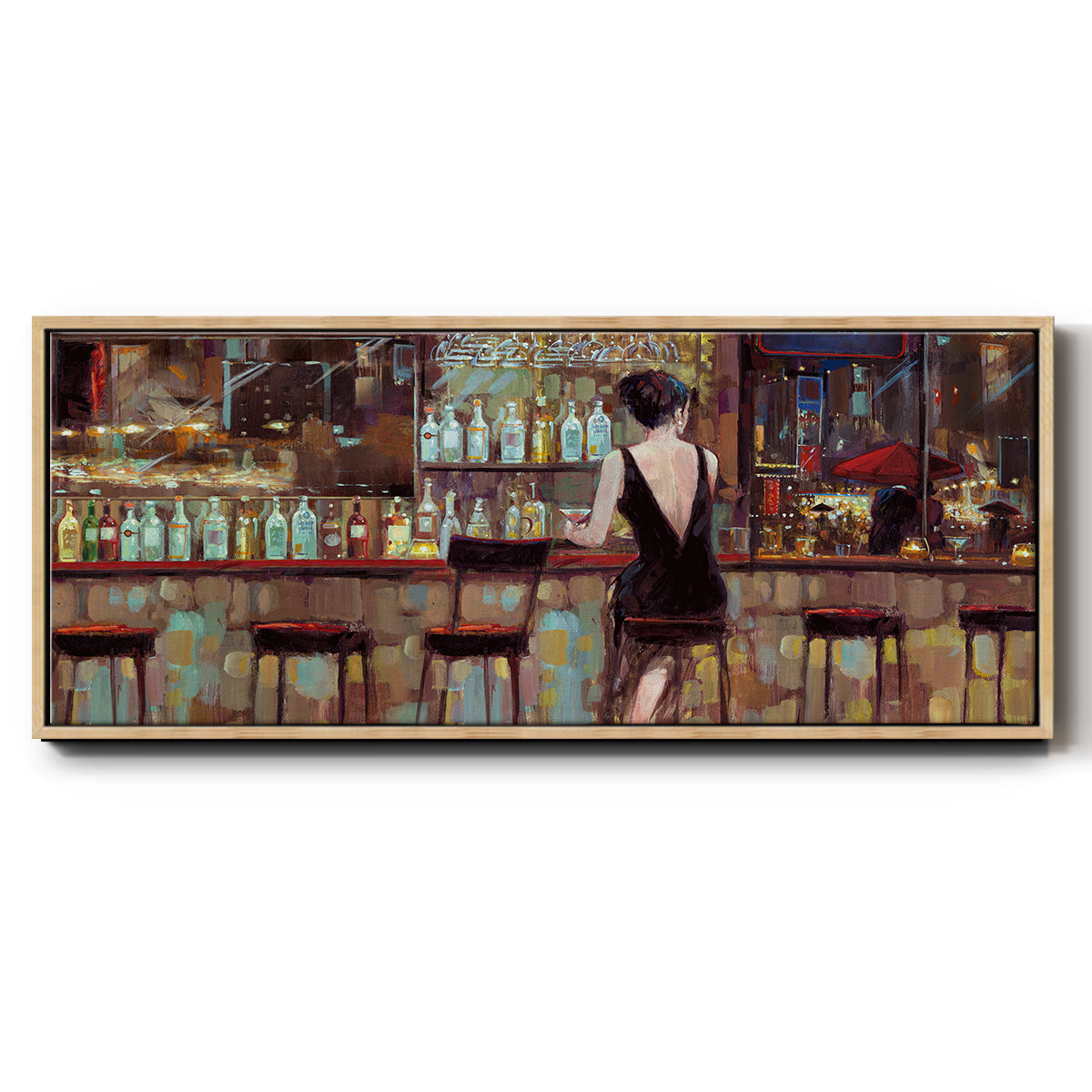 Elegant in Black - Floater Framed Canvas Print