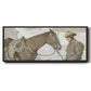 Work Friends I - Floater Framed Canvas Print