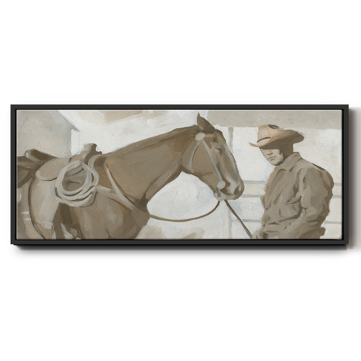 Work Friends I - Floater Framed Canvas Print