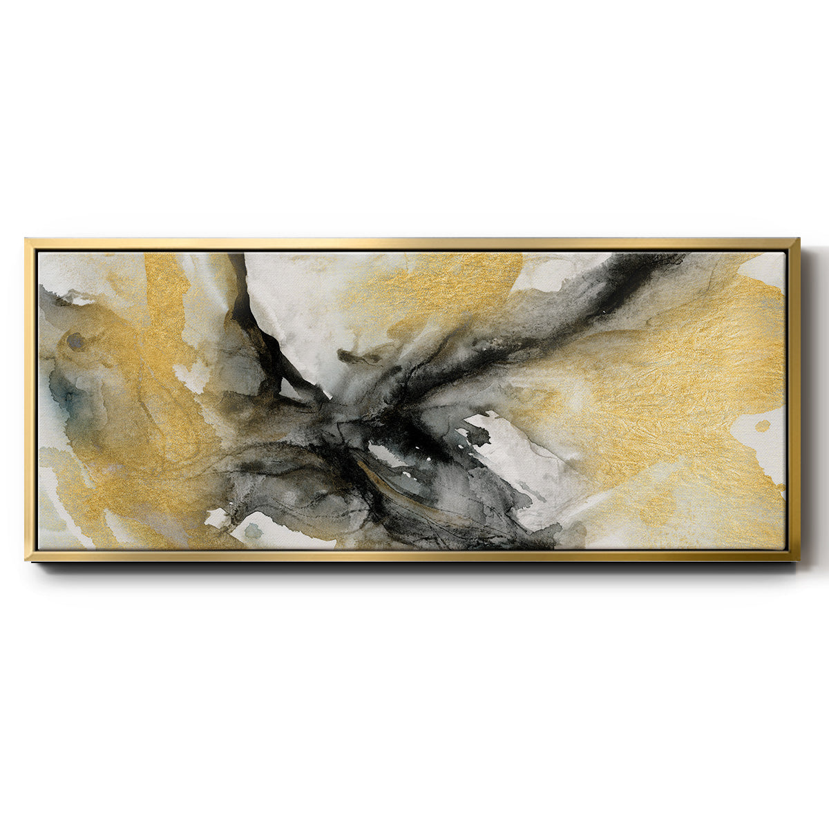 Golden Harmony - Floater Framed Canvas Print