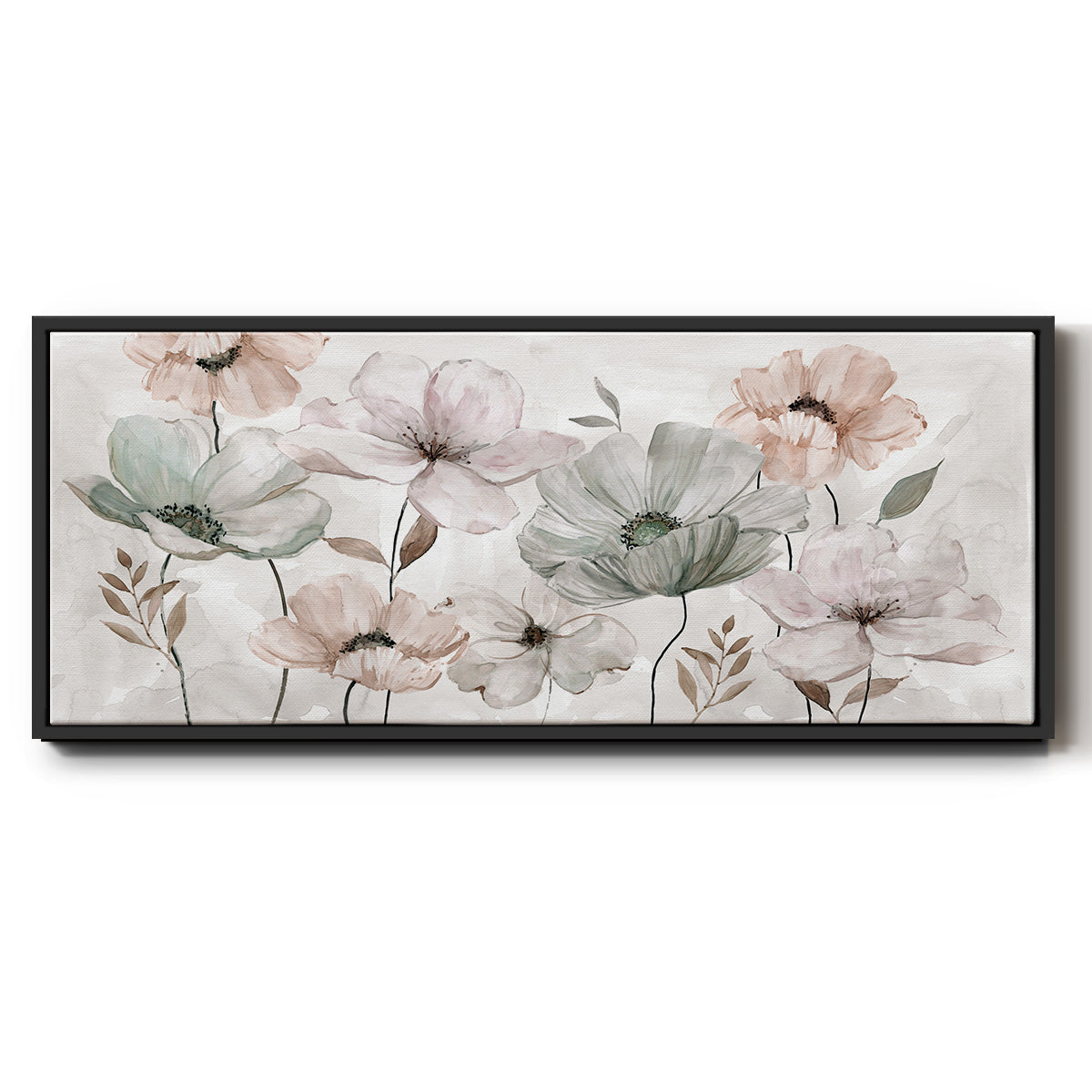 Blushing Garden - Floater Framed Canvas Print