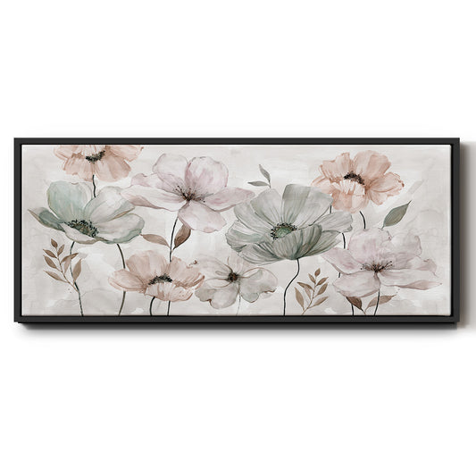 Blushing Garden - Floater Framed Canvas Print