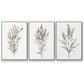 Dainty Botanical I - Framed Premium Gallery Wrapped Canvas L Frame 3 Piece Set - Ready to Hang