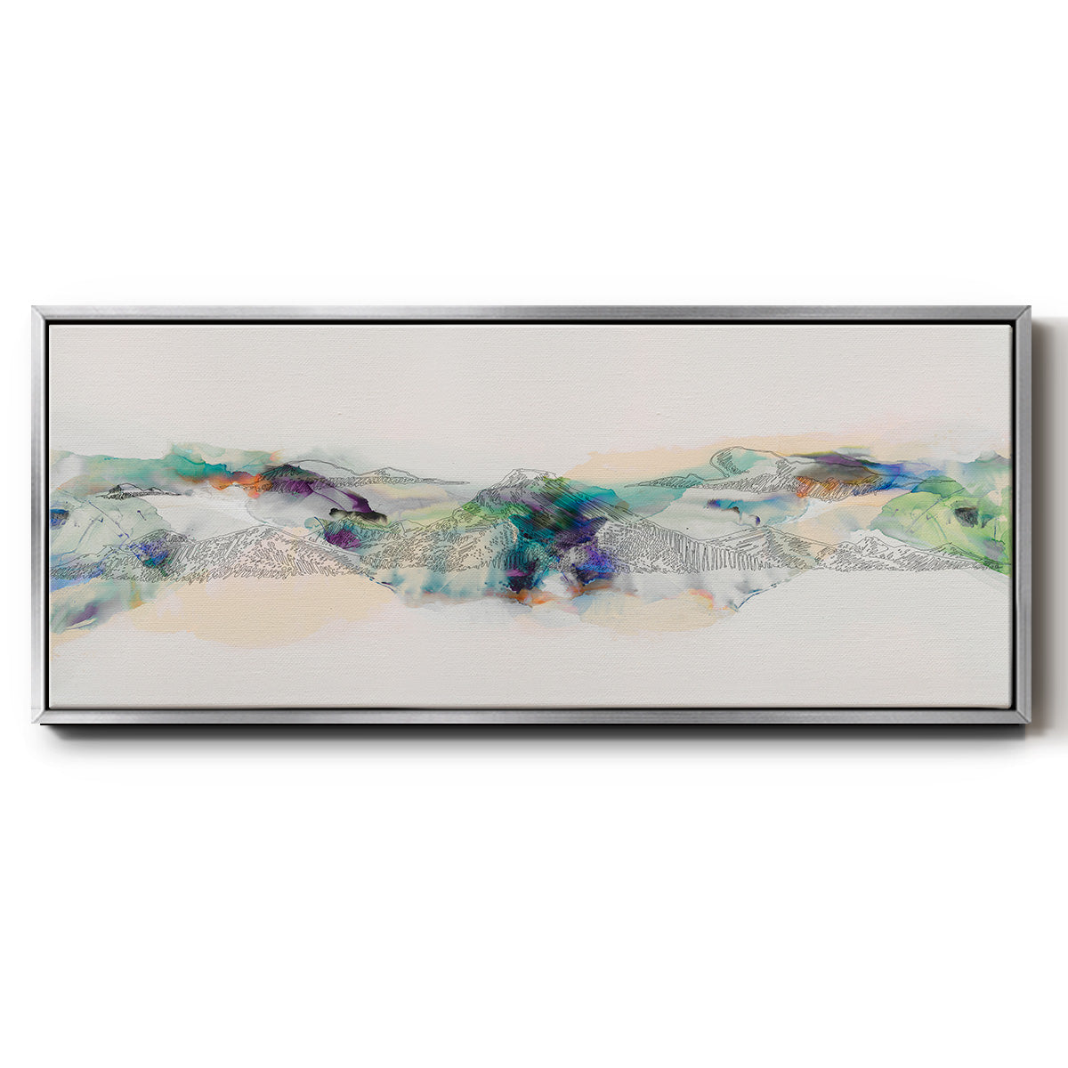 Abstract Mountain Range - Floater Framed Canvas Print