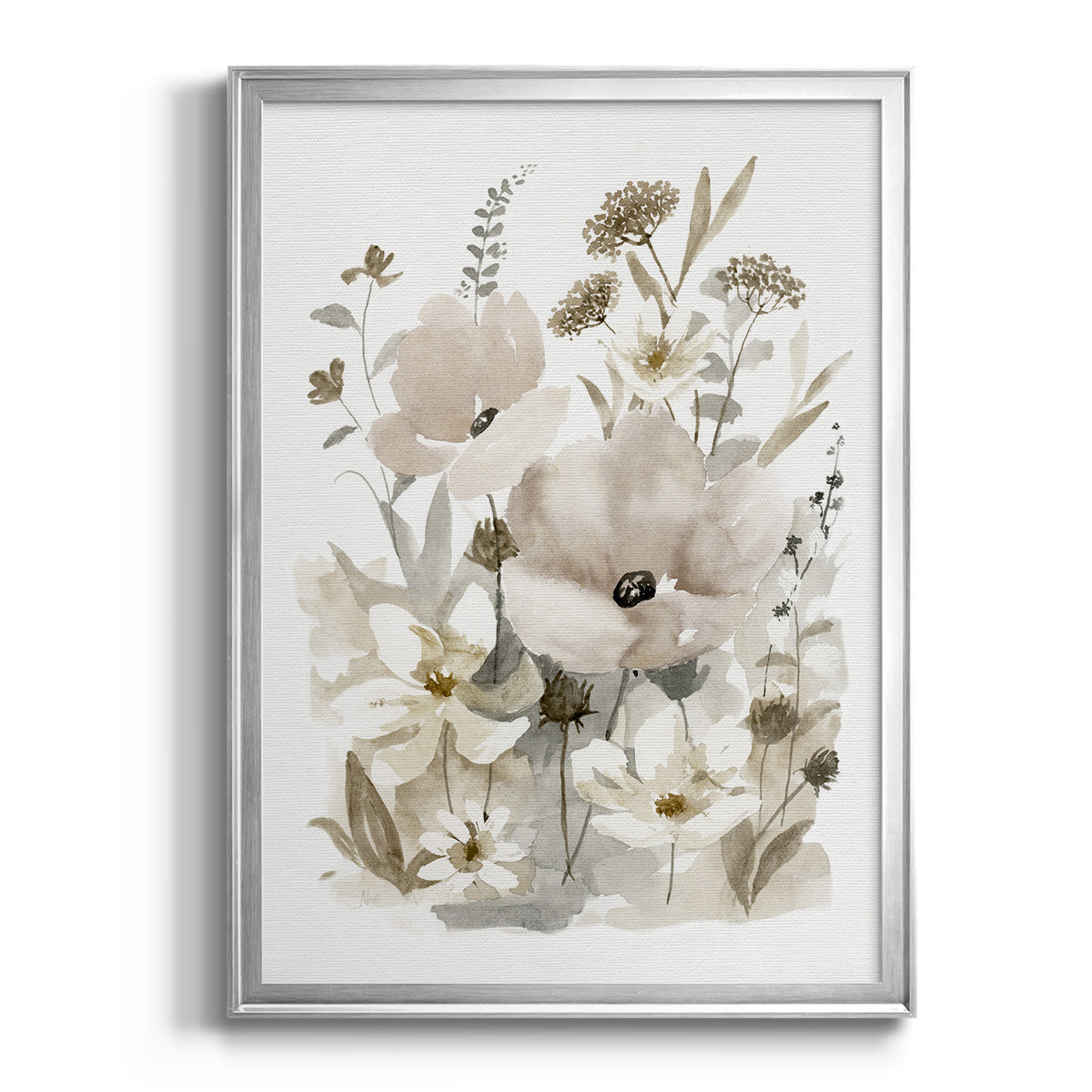 Neutral Nature II - Modern Framed Canvas Print