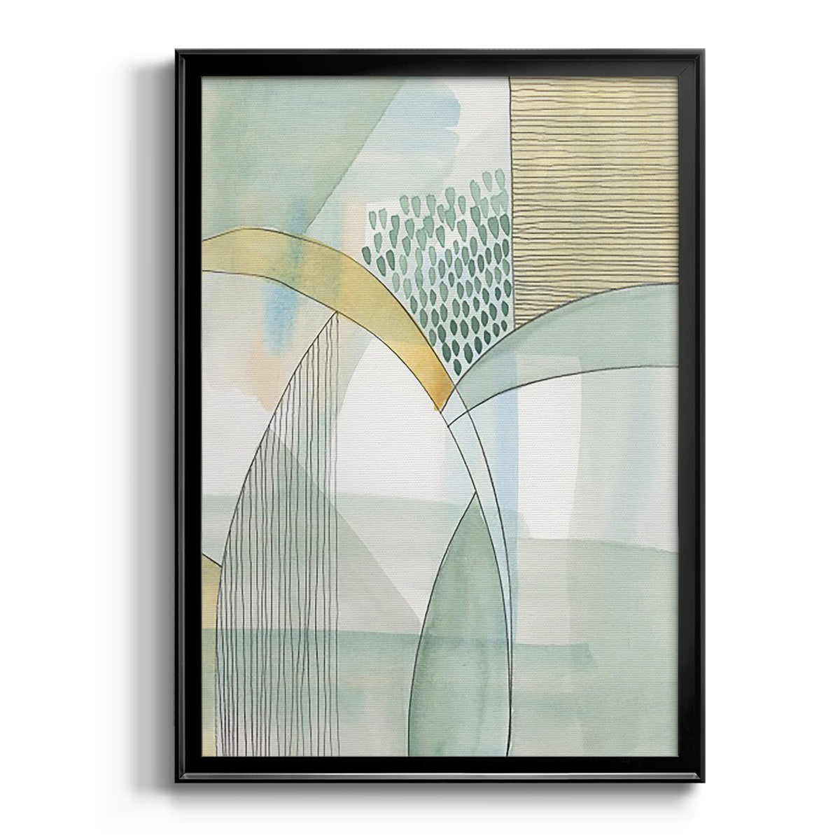 Mint Reflection I - Modern Framed Canvas Print