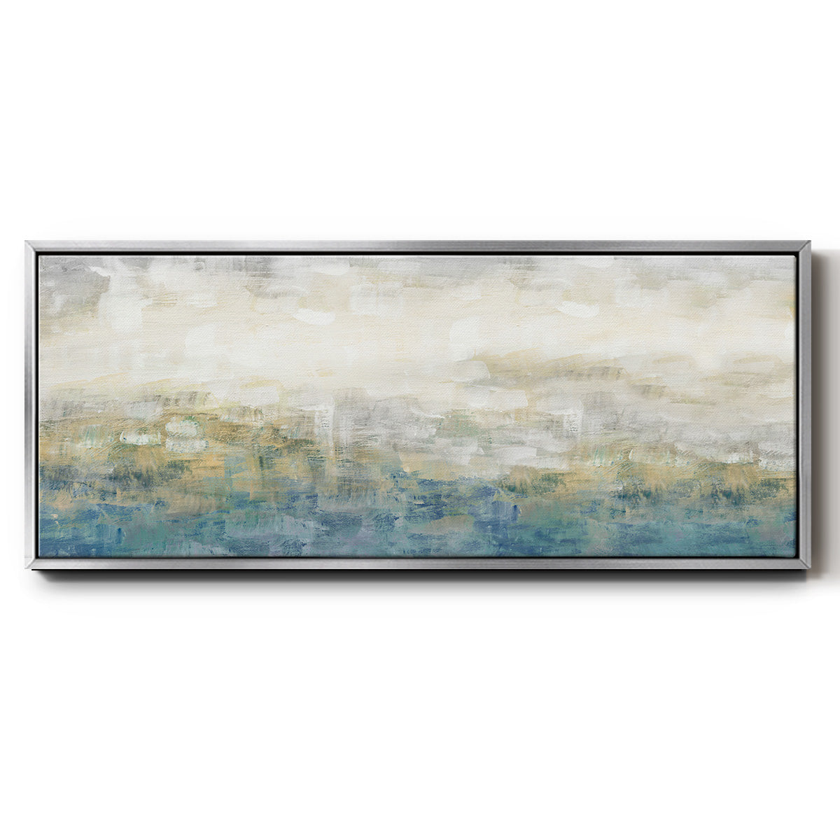 Color Block Horizon - Floater Framed Canvas Print